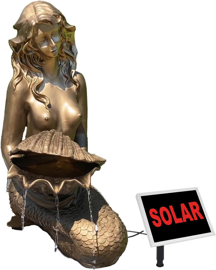 SPRINGBRUNNEN GARTENBRUNNEN SOLAR ZIERBRUNNEN Teichpumpe Set BRUNNEN Solar "Meerjungfrau", SOLARBRUN