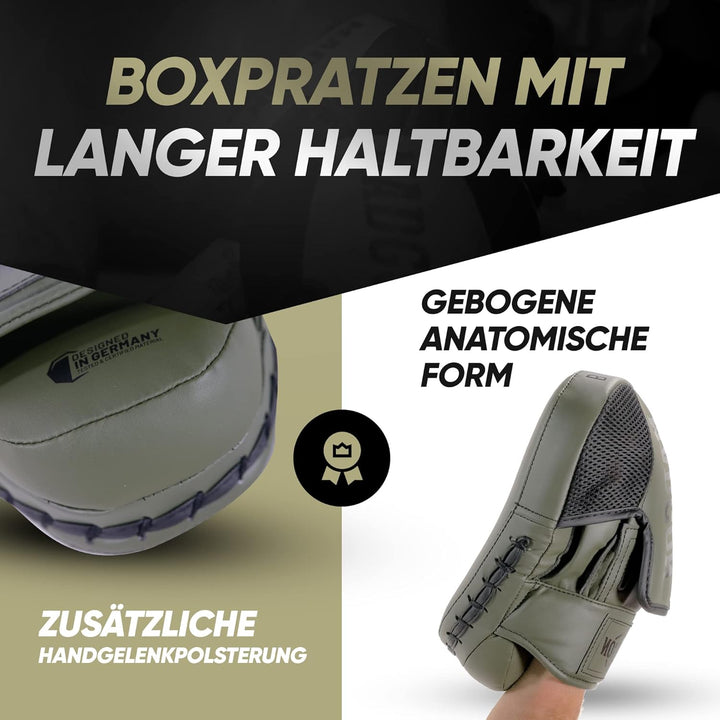 MADGON Premium Pratzen für optimale Schlagdämpfung, 1 Paar Boxpratzen für Boxen, Kampfsport, MMA, Ki