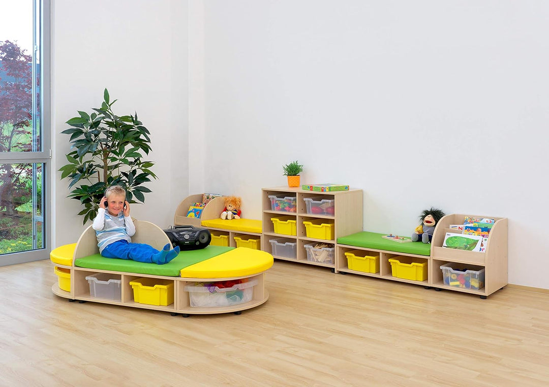 Bücherregal mit 2 Ablagefächern - Minimalistisches Holzregal für Babyzimmer