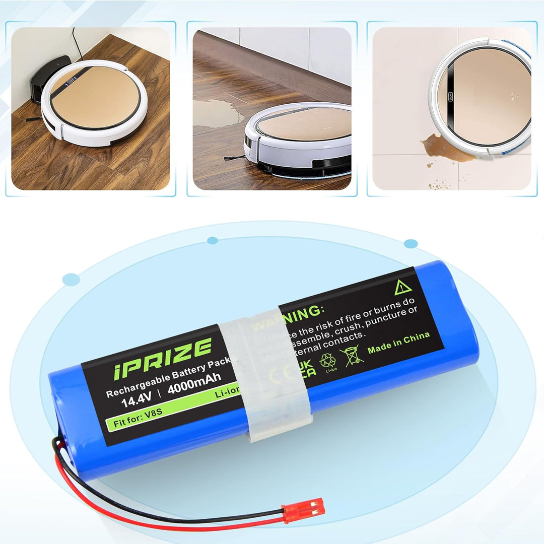 iPrize 14.4V 4000mAh Ersatzakku für iLife V3s Pro, V50, V5s Pro, V8s, X750, 14.4V