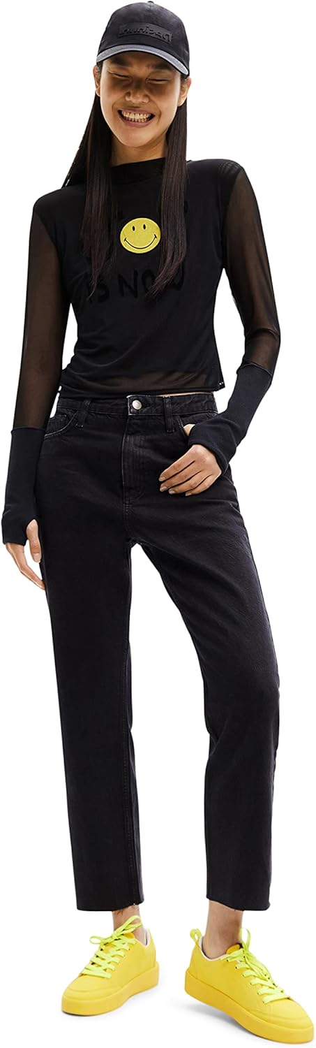 Desigual Damen Jeans 38 Schwarz, 38 Schwarz