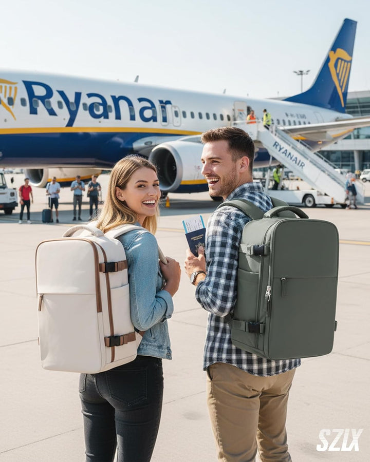 SZLX Vakuum Rucksack Ryanair Handgepäck 40x30x20 Wizzair Reiserucksack Flugzeug für Damen Herren, La