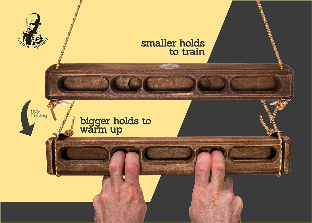 Captain Fingerfood Kletterboard Trainingsboard Hangboard 180° (Braun,