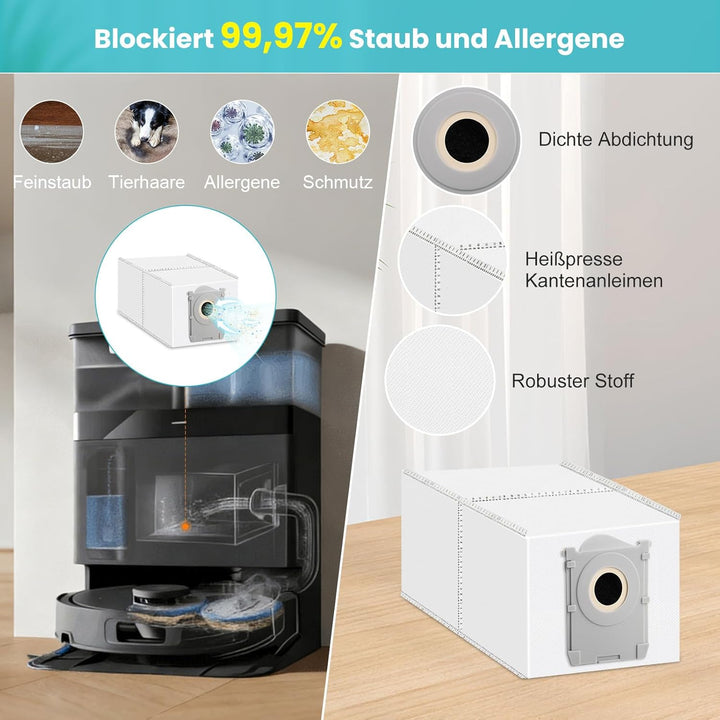 22 Stück Zubehör für Ecovacs Deebot T30C Omni / T30C Omni Gen2 / T30C Saugroboter, 1 Hauptbürste, 6