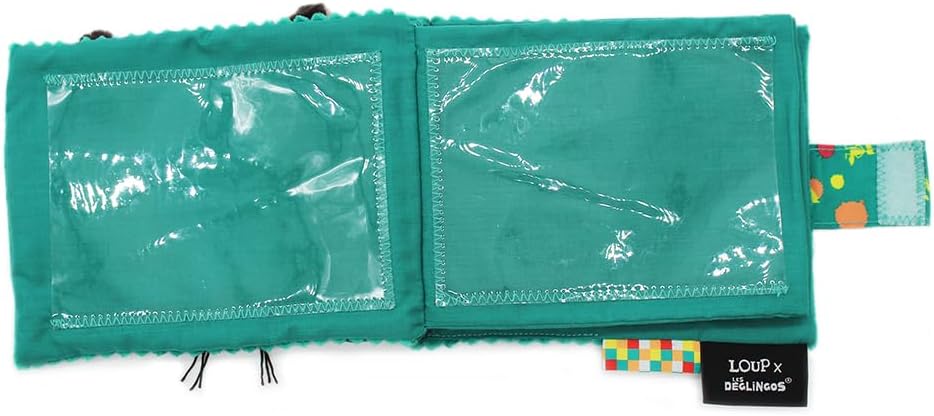 Les Déglingos 31832 Fotoalbum "Loup x", 10 Hüllen, Füllung aus Recyceltem Polyester, Grün, 20cm Läng