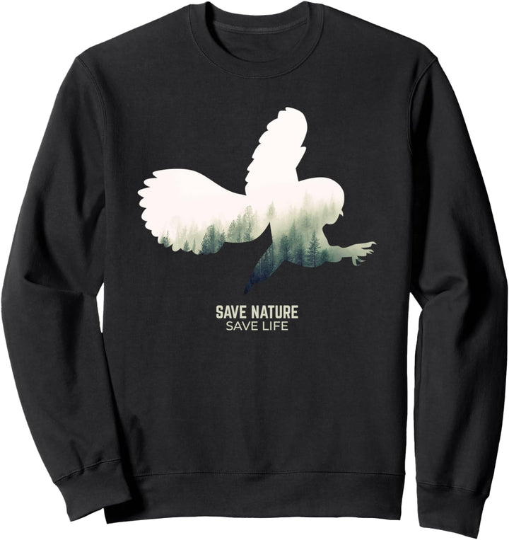 Eule Tiere im Wald Umwelt Klimaschutz Earth Day Waldtiere Sweatshirt