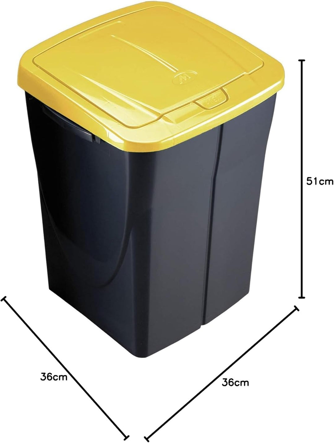 Mondex Müllsortierer 45 Liter mit gelbem Deckel