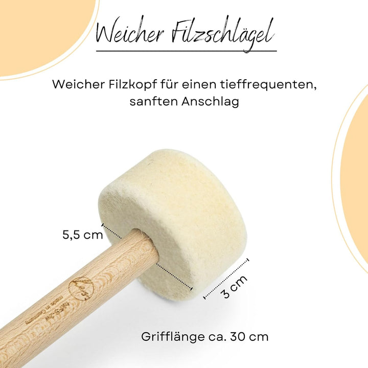 Peter Hess Therapieklangschale Universalschale (21 cm, 900 g) Klangschale mit Filzschlägel und Unter