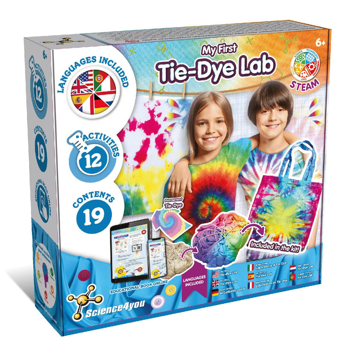 Science4you Modedesign - Tie Dye Kit für Kinder mit 12 Aktivitäten, Tie-dye & Fashion Craft Kits, ST