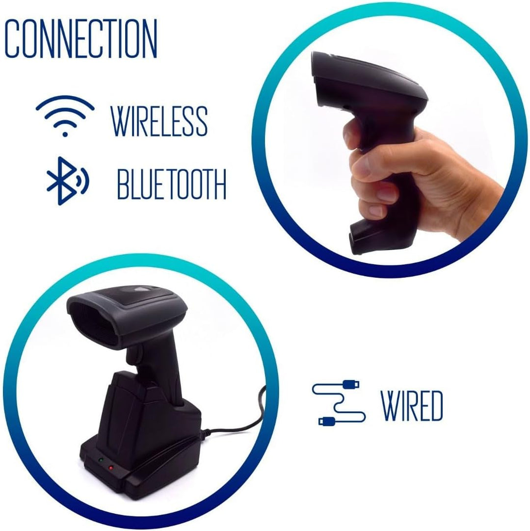 Ewent EW3440 - Universal Laser 1D und 2D Optischer Barcode Scanner Barcode Leser mit Smart Dock mit