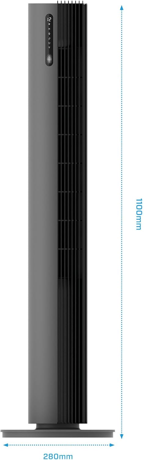 Clean Air Optima CA-407G Smart - Luxus Turmventilator - Luftdurchsatz bis 500m³/h - Oszillation 90º