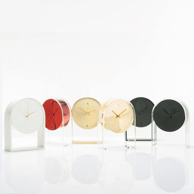 Kartell Air du Temps Tischuhr, Plastik, Kristallklar/schwarz, 21.5 x 8 x 30 cm, Kristallklar/Schwarz