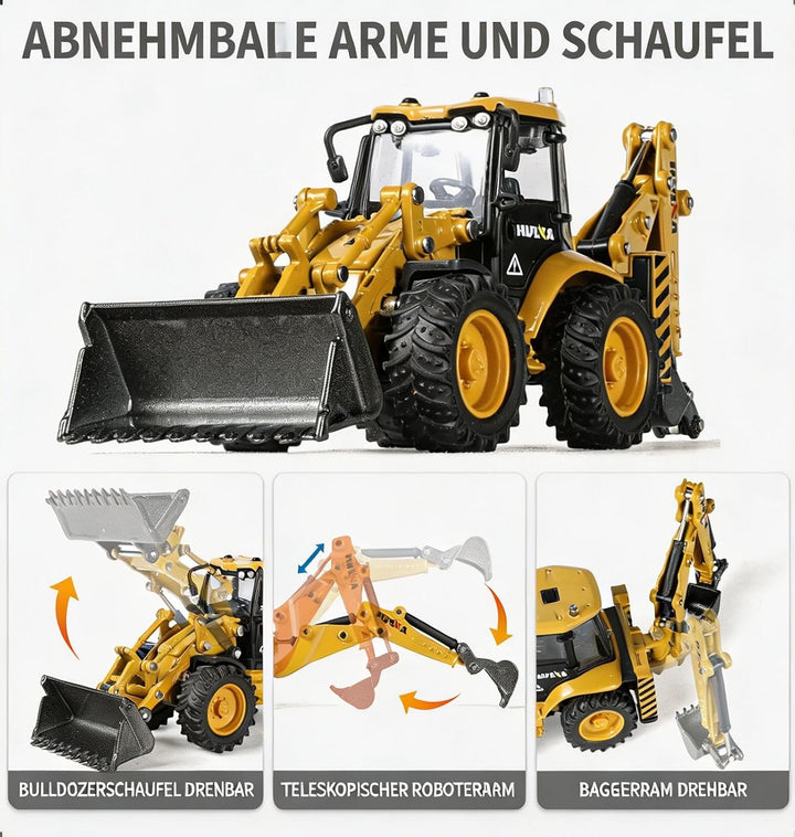 Bagger Kinder Spielzeug, 1/50 Metallfahrzeug Modell Traktorsammlungen Bulldozer und Excavator Deko M