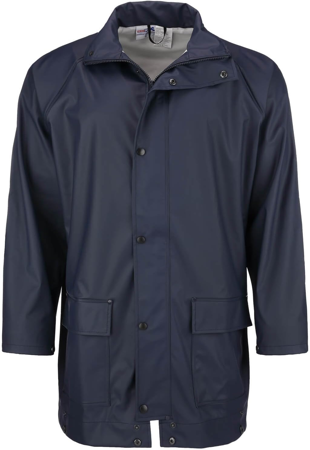 modAS Unisex PU-Regenanzug Profi - Set aus Regenjacke und Regenhose winddicht wasserdicht S Navy, S