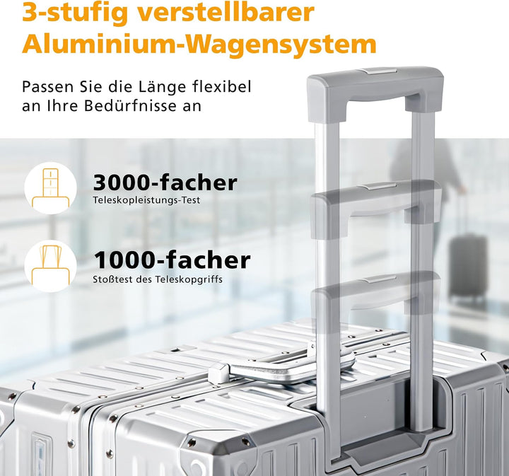 ALPHA CAMP Handgepäck Koffer 37x22x55,5cm Reisekoffer M Leicht TSA Schloss Hartschalenkoffer mit Rol