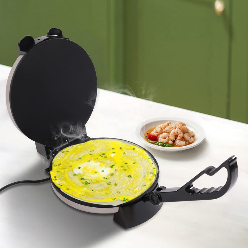 SABUIDDS Electric Tortilla Presse Ø 32CM Maismehl Presse für hausgemachte Tortillas, Antihaftbeschic