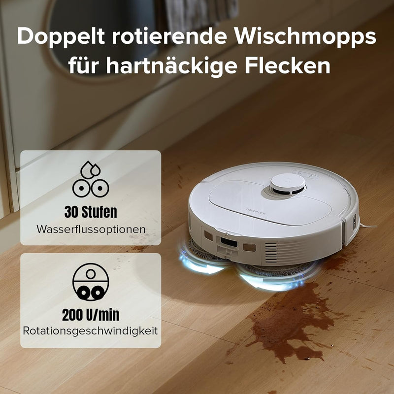 roborock Qrevo S Saugroboter mit Wischfunktion, 7000 Pa HyperForce® Reinigungsleistung, 45 dB(A) lei