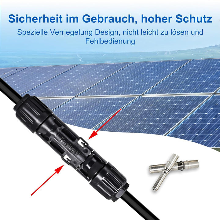 5Paare 10mm² Solar Stecker mit 2 Schraubenschlüsseln, Trisinger IP68 1500V PV Solarpanel Stecker, Vo