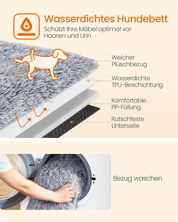 Feandrea FluffyHug Hundebett Plüsch, Hundedecke Sofa, Sofaschutz Hund, Hundekissen, Grösse M, für kl