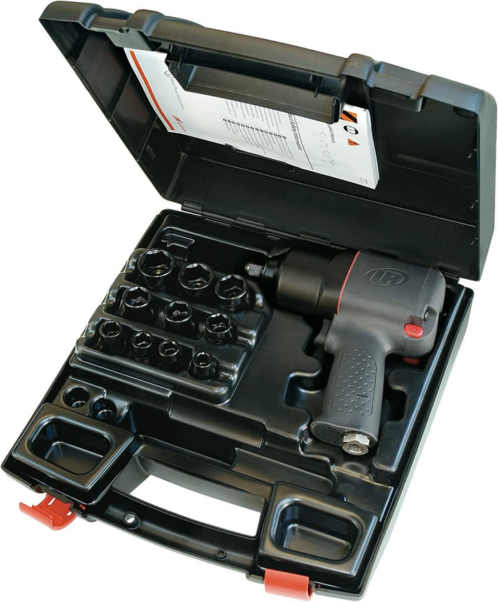 Ingersoll Rand Schlagschrauber 2130XP-K, mit 816 Nm Drehmoment, Steckschlüsselset mit 10 Nüssen, Vie