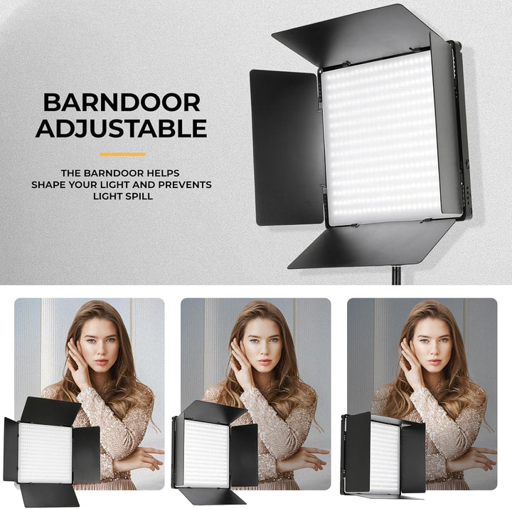 LED Videoleuchte, 2-Pack zweifarbige Studioleuchten, 720 LEDs Video Streaming Licht mit Fernbedienun