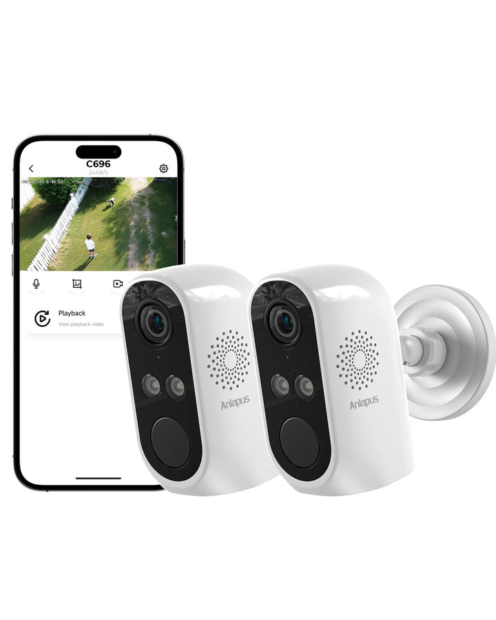 Anlapus 2er 3MP 2K WLAN Überwachungskamera Aussen &amp; Innen, 2,4G WiFi 6 2 Pack, 2 Pack