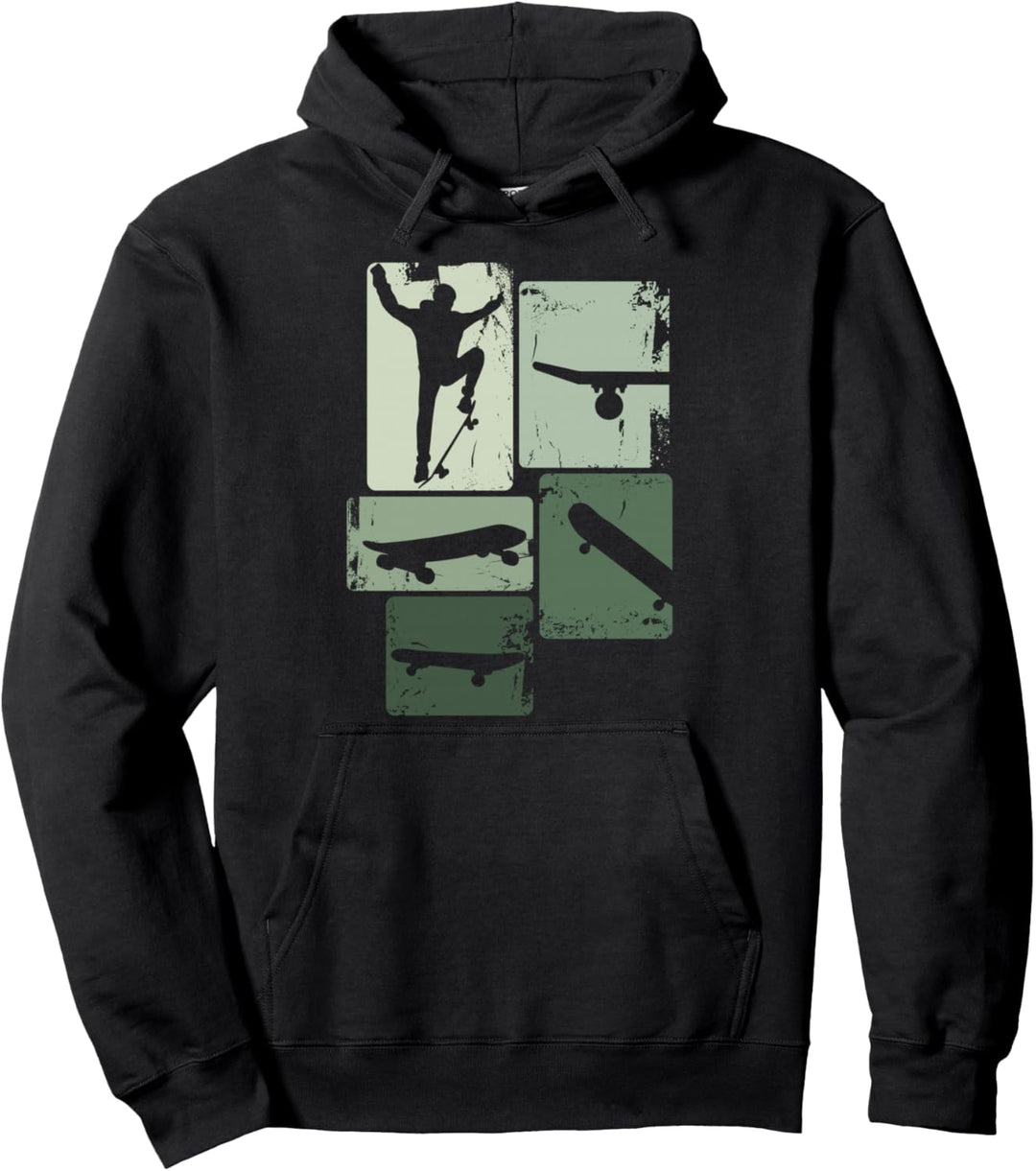 Skater Skateboard Stunt Retro Skater Jungen Kinder Pullover Hoodie