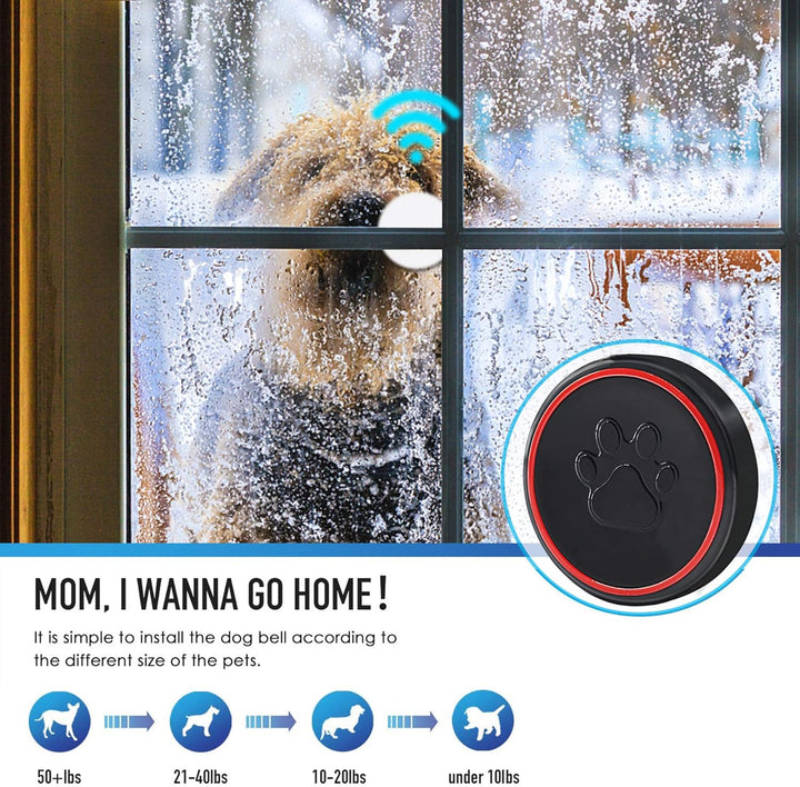 ChunHee Wireless Hundetürklingel für Töpfchentraining/Hundeglocke Smart Buttons/Hunde Buzzer Türklin