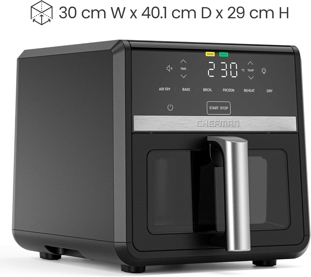 Chefman Heissluftfritteuse TurboFry, 8,5 l, 6-in-1-Hochleistungsgerät, 230 °C, XL-Korb mit Sichtfens