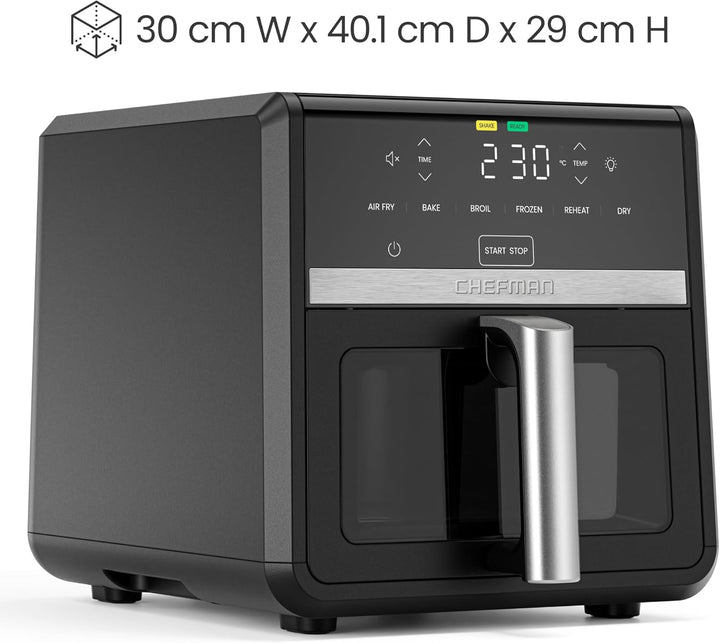 Chefman Heissluftfritteuse TurboFry, 8,5 l, 6-in-1-Hochleistungsgerät, 230 °C, XL-Korb mit Sichtfens