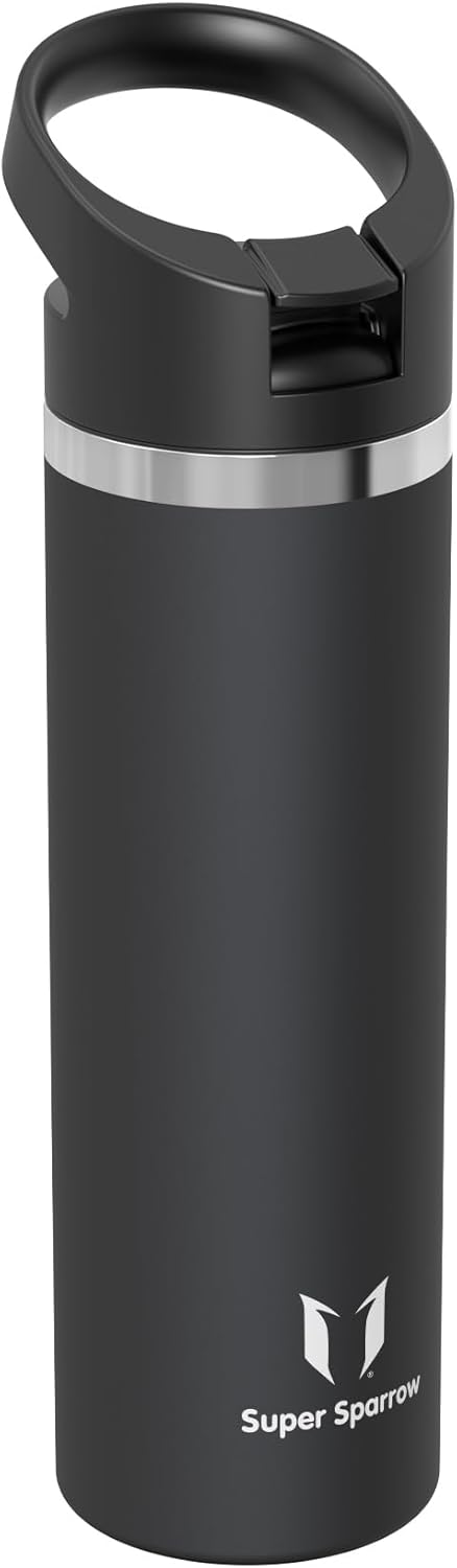 Super Sparrow Trinkflasche Edelstahl 750ml - Breite Öffnung SwivelSip Thermosflasche - BPA-Frei Ther