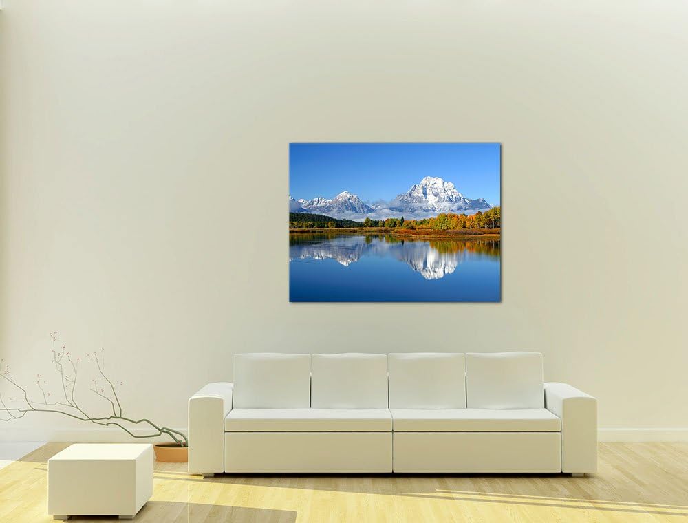 Bilderdepot24 Bild auf Leinwand | Berglandschaft USA - Oxbow Bend I in 80x60 cm als Wandbild | Wand-