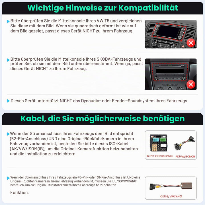 XTRONS Android Autoradio für VW T5 Golf 5, 9-Zoll Touchscreen-Autoradio mit Navi, Unterstützt GPS-Na