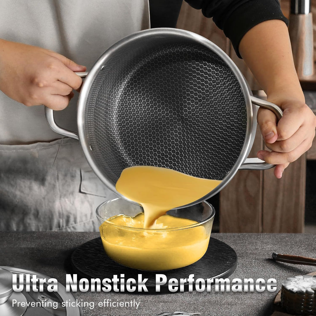 AuFranc® Edelstahl Kochtopf (NON-STICK) 5.7 Liter, 5.7 Liter