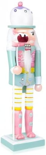 BESPORTBLE Nussknacker-Soldat, 25 cm, Holz, rosa Nussknacker-Figur, Nussknacker-Soldat, Ornament, pa