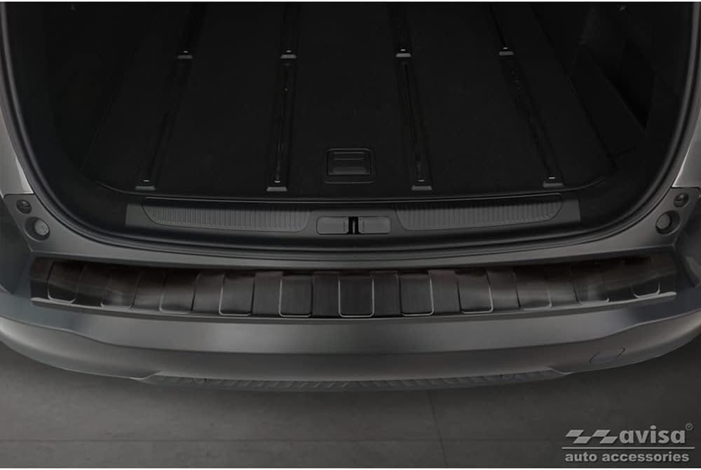 Avisa Schwarz Edelstahl Heckstossstangenschutz kompatibel mit Citroën C5 X 2021- 'Ribs'
