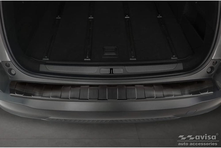 Avisa Schwarz Edelstahl Heckstossstangenschutz kompatibel mit Citroën C5 X 2021- 'Ribs'