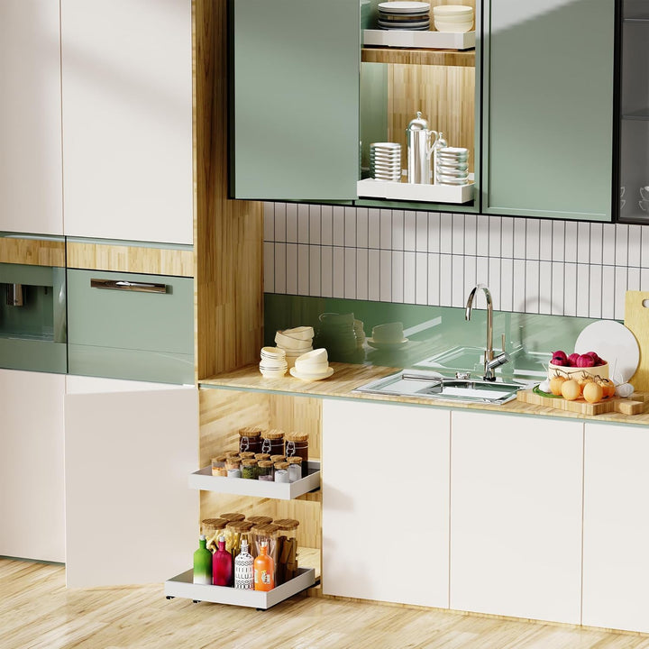 WISD Teleskopschublade - Ausziehbarer Schrank Organizer Mit 3 Schienen - Kein Bohren - Verstellbare