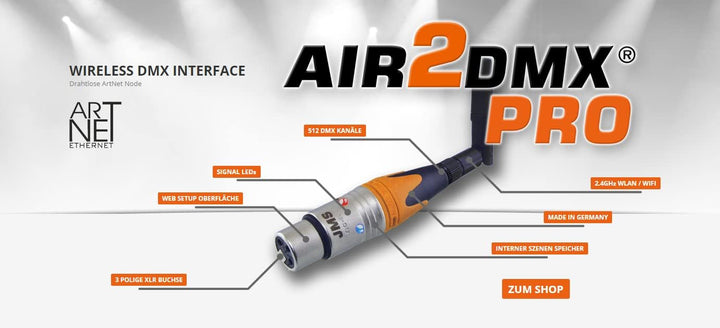 JMS AIR2DMX PRO HR WLAN DMX Interface ArtNet Node