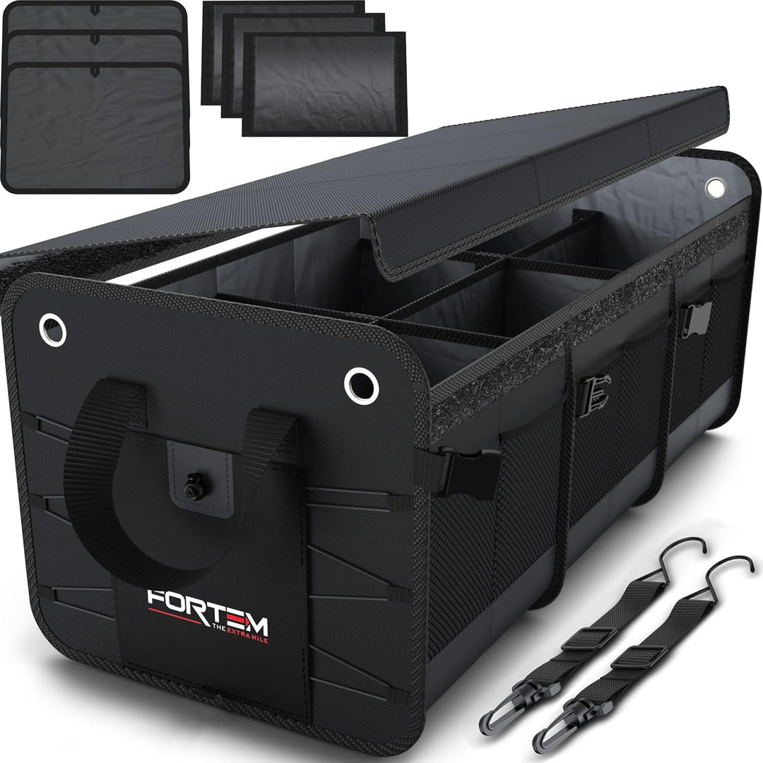FORTEM Kofferraum Organizer, Kofferraumtasche, Zusammenklappbarer Auto Organizer Kofferraum mit Fäch
