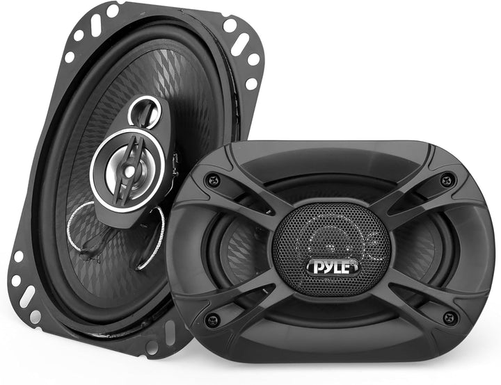 Pyle Lautsprecher Auto 10cm x 15cm (4 x 6") – 3-Wege Lautsprecher Boxen 4 Ohm Impedanz 300W, ¾" Piez