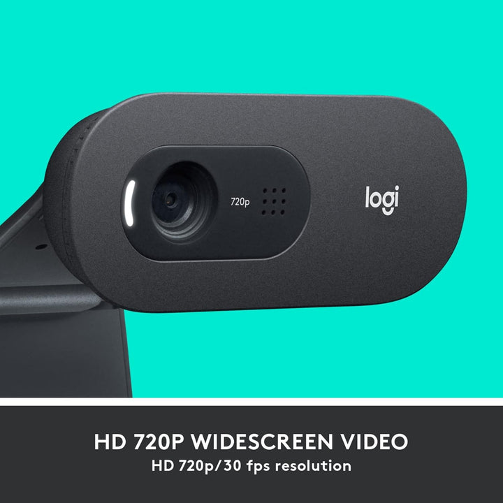 Logitech C505 HD Webcam, 720p externe USB Kamera für den Computer-Bildschirm mit Langstreckenmikrofo