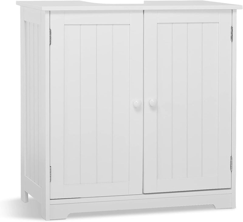 Mondeer Waschbeckenunterschrank,Unterschrank Badezimmerschrank Holz mit Türen 2 Fächer Platzsparend,