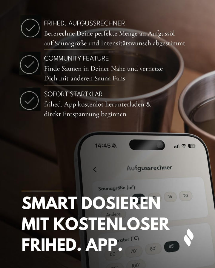 frihed.® Saunaaufguss Duftkalender Probierpaket - Hochkonzentrierte Öle - 24x verschiedene Düfte - G