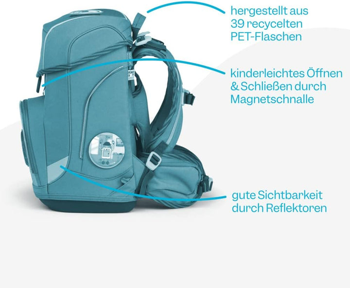 ergobag Cubo Set Ergonomischer Schulrucksack, 5 Stück Einheitsgrösse Schubi Dubär - Blau, Einheitsgr