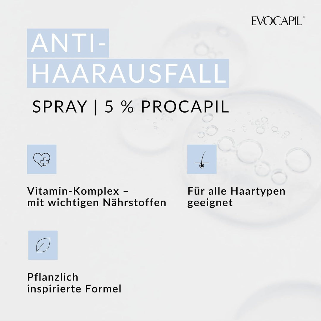 EVOCAPIL Plus Anti Haarausfall Spray - 5% Procapil & Vitamin-Komplex - Stärkt Haarwurzeln, fördert H