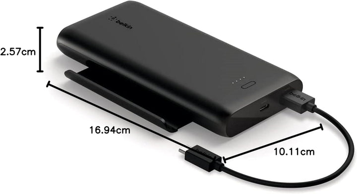 Belkin Powerbank 10000mah, tragbares USB-C-Ladegerät mit 1 USB-C- & 2 USB-A-Anschlüssen, Akkupack zu