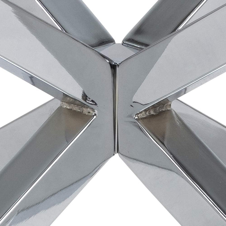 AC Design Furniture Heather runder Couchtisch aus Glas, Beistelltisch, Glastisch mit Metallgestell,