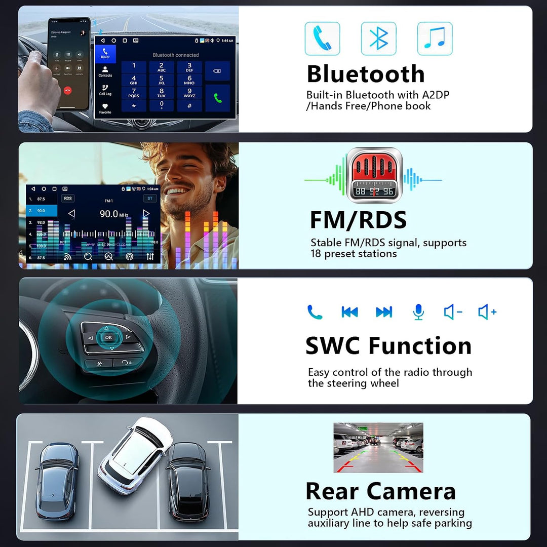 4GB+64GB Autoradio für FIAT Panda 2013-2020 Radio mit Wireless Carplay, 7 Zoll Bildschirm Android Au