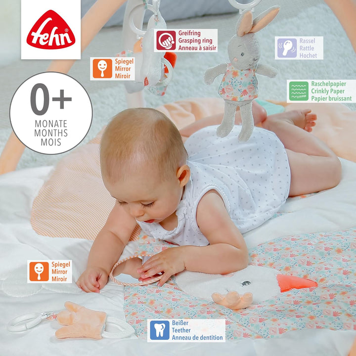 Fehn 062144 3-D-Activity-Decke Schwanensee | Spielbogen mit 5 abnehmbaren Spielzeugen für Babys Spie